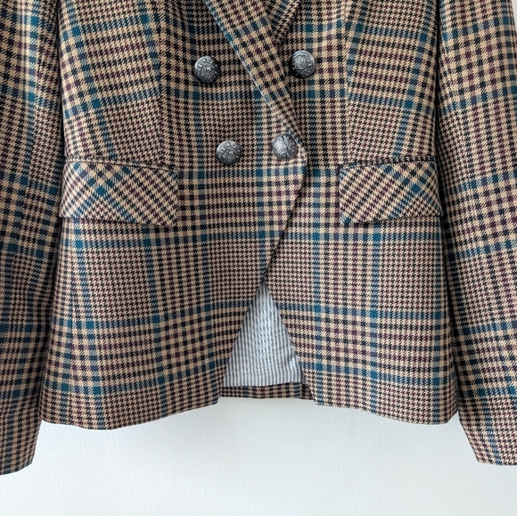 Veronica Beard Miller Plaid Wool Houndstooth Dickey Jacket Blazer Size 2 Celeb - Picture 7 of 13